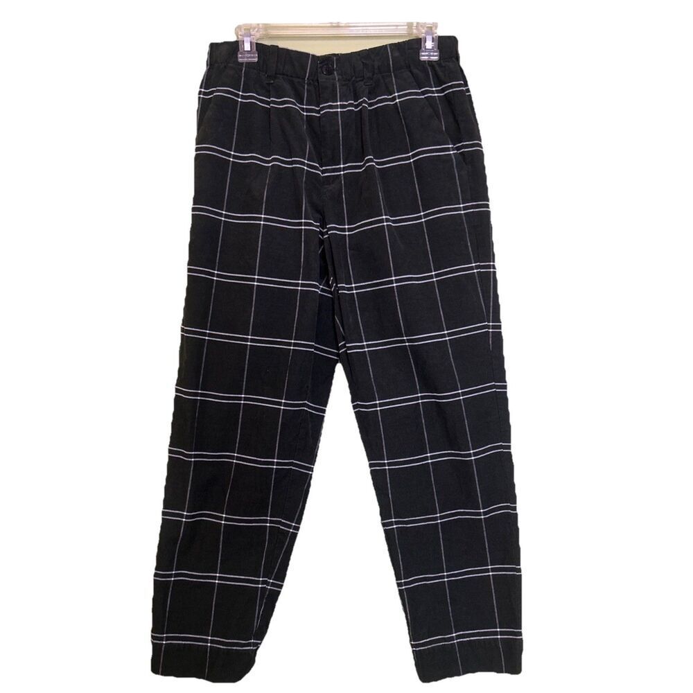 Madewell Corduroy Pull On Mid Rise Jogger Pants green Windowpane Womens Medium